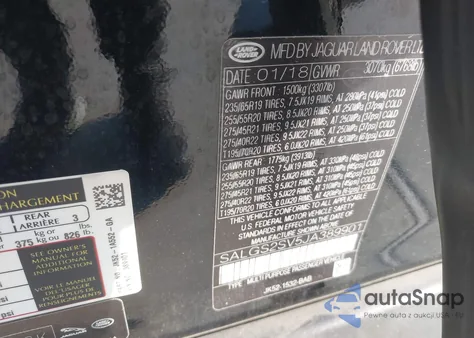 2018 Land Rover Range Rover 3.0L V6 Supercharged Hse from USA, damaged, VIN SALGS2SV5JA389901